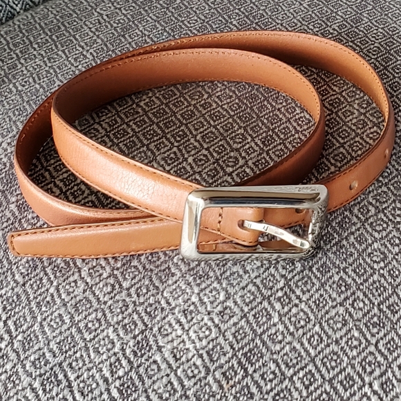 Fossil Accessories - Fossil Timeless Leather Belt, Silver Buckle, Whiskey Brown, Medium, EUC